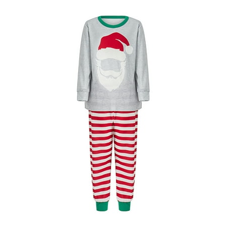 Matching Family Christmas Pajamas Long Sleeve Crew Neck Beard Man with Christmas Hat Print T-shirt Tops + Striped Pants/Jumpsuit
Matching Family Christmas Pajamas Long Sleeve Crew Neck Beard Man with Christmas Hat Print T-shirt Tops + Striped Pants/Jumpsuit