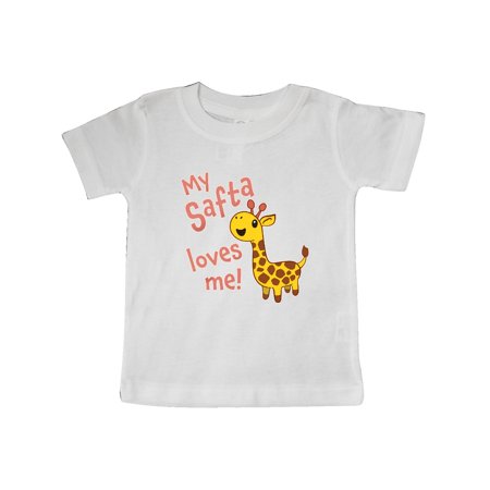 Inktastic My Safta Loves me- cute giraffe Gift Baby Boy or Baby Girl T-Shirt
