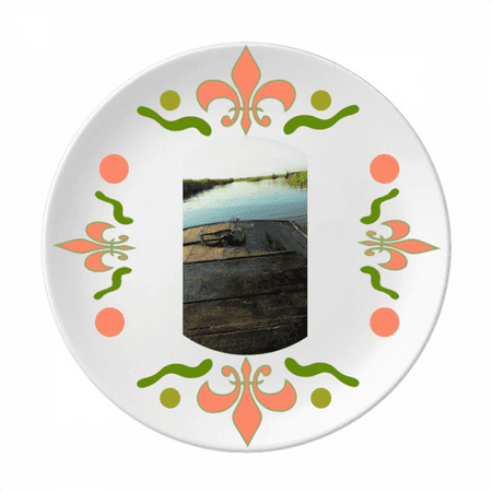 Two Side Field Art Deco Fashion Flower Ceramics Plate Tableware Dinner Dish