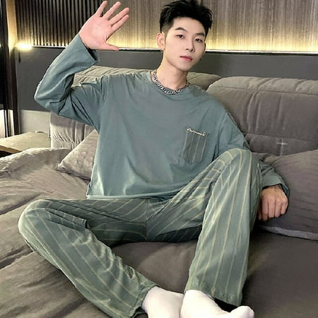 DanceeMangoo Mens Pajamas Set Spring Leisure Elastic Waist Men Sleepwear Cotton Mens Long Sleeve Nightwear Trousers Homewear Clothes
DanceeMangoo Mens Pajamas Set Spring Leisure Elastic Waist Men Sleepwear Cotton Mens Long Sleeve Nightwear Trousers Homewear Clothes
