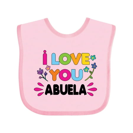 Inktastic I Love You Abuela with Flowers Gift Baby Girl Bib