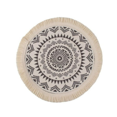 Round Placemats Boho Cotton Linen Woven Macrame Tassels Table Mats Washable Heat Resistant Place Mat for Dining Room Kitchen Table Decor
Round Placemats Boho Cotton Linen Woven Macrame Tassels Table Mats Washable Heat Resistant Place Mat for Dining Room Kitchen Table Decor