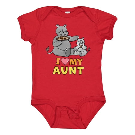 Inktastic I Love My Aunt Hippos Gift Baby Boy or Baby Girl Bodysuit