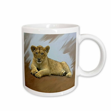 3dRose Lion Cub Ceramic Mug 11-ounce