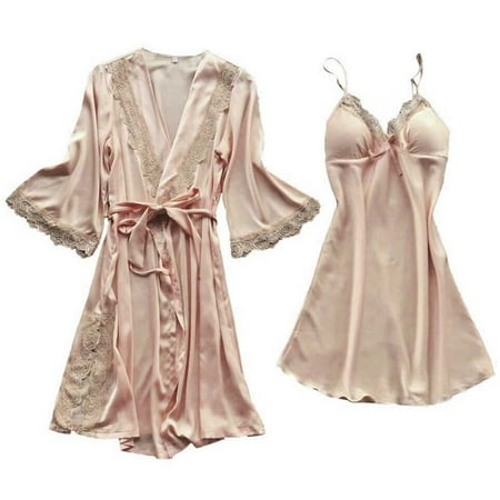 2pcs/set Waist Tie Soft Silky Elegant Lace Loose Lightweight Long Women Robe
2pcs/set Waist Tie Soft Silky Elegant Lace Loose Lightweight Long Women Robe