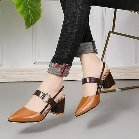 SHYWJJ Versatile Slingback Shoes - Women s Pointed Toe Block High Heel Sandals
SHYWJJ Versatile Slingback Shoes - Women s Pointed Toe Block High Heel Sandals