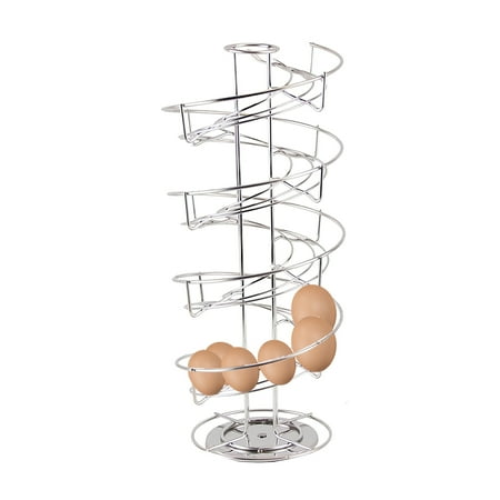 Spiral Design Metal Egg Skelter Convenient Egg Dispenser Rack Silver Coffee Capsule Holder Multifunctional Double Base Storage Display Holder Basket for Countertop Kitchen
Spiral Design Metal Egg Skelter Convenient Egg Dispenser Rack Silver Coffee Capsule Holder Multifunctional Double Base Storage Display Holder Basket for Countertop Kitchen