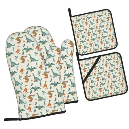 Pofeuu Summer Dinosaur Print Oven Mitts and Pot Holders 4 pcs Set High Heat Resistant 500 Degree Extra Thicken Long Kitchen Cotton Oven Glove for Cooking
Pofeuu Summer Dinosaur Print Oven Mitts and Pot Holders 4 pcs Set High Heat Resistant 500 Degree Extra Thicken Long Kitchen Cotton Oven Glove for Cooking