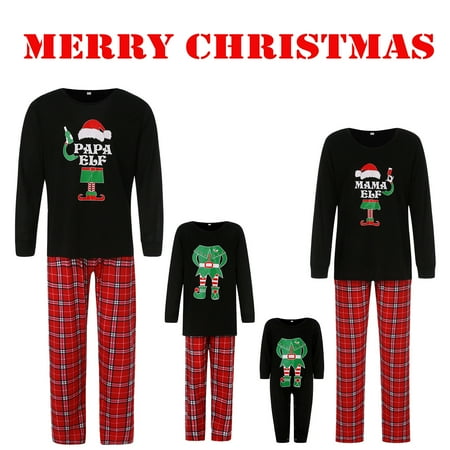 Matching Family Pajamas Sets Christmas Elf Printed Long-Sleeve Tops with Plaid Pants Set Loungewear Sleepwear
Matching Family Pajamas Sets Christmas Elf Printed Long-Sleeve Tops with Plaid Pants Set Loungewear Sleepwear