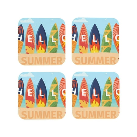 Pofeuu Hello Summer3 Print Coasters for Drinks 4Pack PU Leather Coasters Bar Drink Coasters for Tabletop Protection Furniture from Damage-Square
Pofeuu Hello Summer3 Print Coasters for Drinks 4Pack PU Leather Coasters Bar Drink Coasters for Tabletop Protection Furniture from Damage-Square