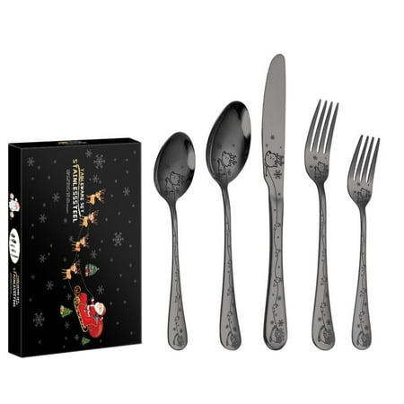 Dido Stainless Steel Cutlery Set 5Pcs Christmas Cutlery Set Stainless Steel Steak Cutlery Forks Spoons Family Dinnerware Set Flatware Set for Christmas Party Exquisite Gift
Dido Stainless Steel Cutlery Set 5Pcs Christmas Cutlery Set Stainless Steel Steak Cutlery Forks Spoons Family Dinnerware Set Flatware Set for Christmas Party Exquisite Gift