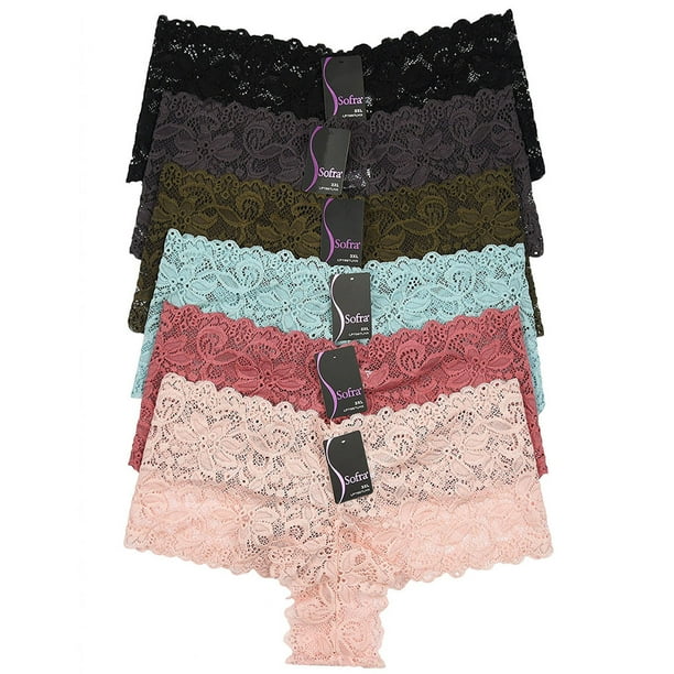 Mamia Women's Sexy Lace Hiphugging Boyshort or Bikini Panties 6pk