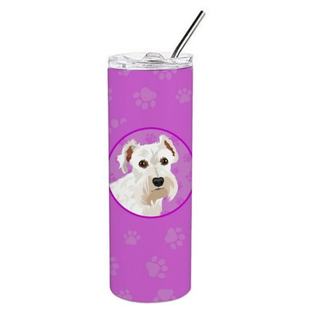 Schnauzer White #1 Stainless Steel 20 oz Skinny Tumbler 3 in x 8.25 in