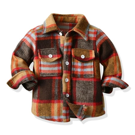 ZMHEGW Toddler Jackets Boys Girls Shirt Plaid Long Sleeve Turn Down Collar Button Tops Outwear Kids Coats
ZMHEGW Toddler Jackets Boys Girls Shirt Plaid Long Sleeve Turn Down Collar Button Tops Outwear Kids Coats