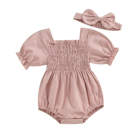 Bagilaanoe Newborn Baby Girl Rompers Short Sleeve Bodysuit + Headband 3M 6M 9M 12M 18M Infant Summer One Piece Jumpsuit
Bagilaanoe Newborn Baby Girl Rompers Short Sleeve Bodysuit + Headband 3M 6M 9M 12M 18M Infant Summer One Piece Jumpsuit