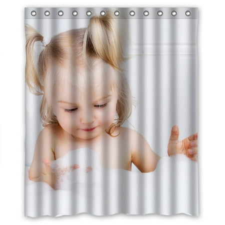 Greendecor Cute And Innocent Waterproof Shower Curtain Set With Hooks Bathroom Accessories Size 60x72 Inches