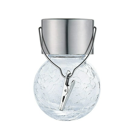 Cracked Glass Ball Lawn Solar Powered Pathway Outdoor Decorative Hanging Light