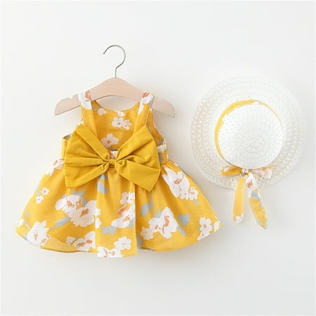 Hunpta Toddler Infant Baby Girls Summer Princess Dresses Vacation Beach Sleeveless Hat Set Ruffles Bow Floral Dress 0-3Y
Hunpta Toddler Infant Baby Girls Summer Princess Dresses Vacation Beach Sleeveless Hat Set Ruffles Bow Floral Dress 0-3Y