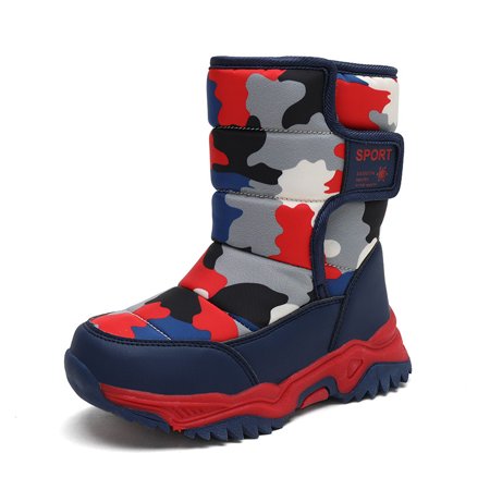Winter Warm Geometric Print Fleece Thicken Snow Boots For Boys And Girls