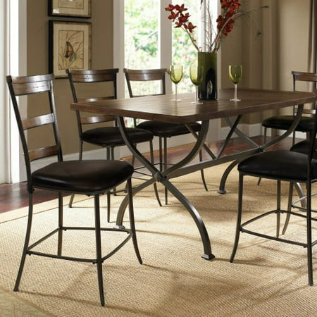 Hillsdale Cameron 7 Piece Counter Height Rectangle Wood Dining Table Set with Ladder Back Chairs