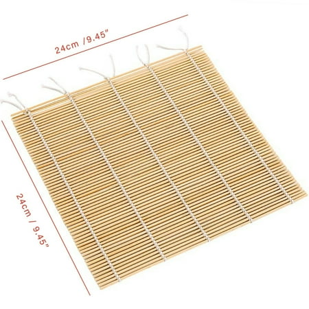 2PCS Bamboo Sushi Mat Maker Makisu Maker Hand Roll Rolling Japanese Food Roller