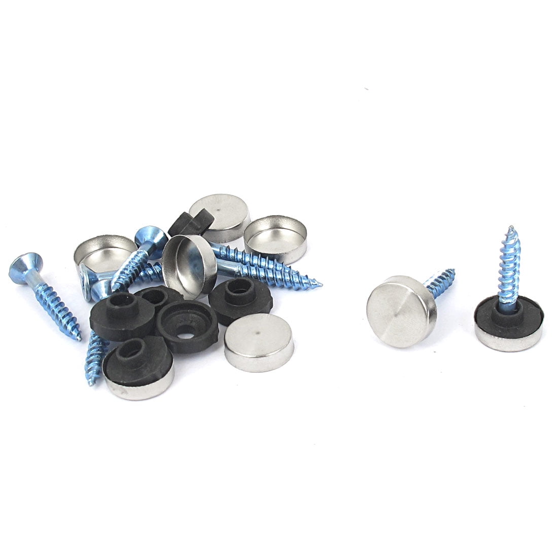 8pcs 12mm Head Dia Metal Screw Cap Cover Glass Tea Table