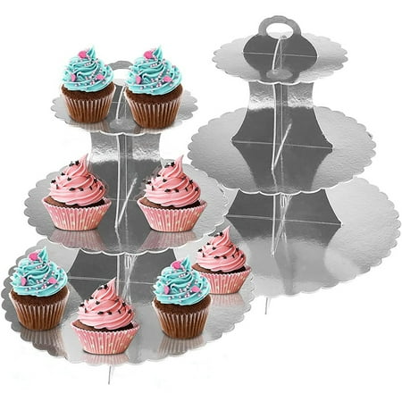 Cake Stands 3 Tier Cardboard Cupcake Stand Afternoon Tea Cake Stand Decorations for Christmas Party Silver
Cake Stands 3 Tier Cardboard Cupcake Stand Afternoon Tea Cake Stand Decorations for Christmas Party Silver