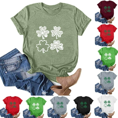 Women T-Shirt Tops St. Patrick s Day Printed Blouse Short Sleeve Scrub Tops Pullover Shirts Nursing Working Uniform
Women T-Shirt Tops St. Patrick s Day Printed Blouse Short Sleeve Scrub Tops Pullover Shirts Nursing Working Uniform