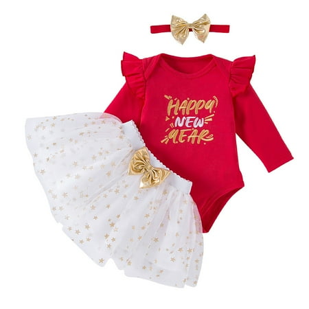 Infant Toddler Baby Outfits Christmas Halloween Girls Long Sleeve Casual Letter Prints Tops Romper And Skirts 3 Pieces For Clothing Sets Size 18-24 Months
Infant Toddler Baby Outfits Christmas Halloween Girls Long Sleeve Casual Letter Prints Tops Romper And Skirts 3 Pieces For Clothing Sets Size 18-24 Months