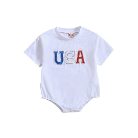 Independence Day Baby Boys Girls Jumpsuit Casual Summer Letter Embroidery Short Sleeve Romper
Independence Day Baby Boys Girls Jumpsuit Casual Summer Letter Embroidery Short Sleeve Romper