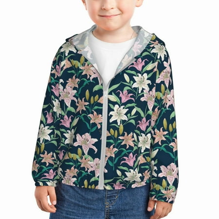 Vsdgher Lilies Flowers Kids Sun Protection Hoodie with Zip Rash Guard Tops Children s Long Sleeve Sun Protection Clothing - 4 Years
Vsdgher Lilies Flowers Kids Sun Protection Hoodie with Zip Rash Guard Tops Children s Long Sleeve Sun Protection Clothing - 4 Years