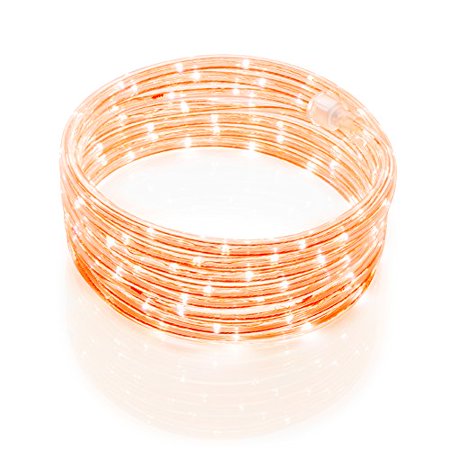 All Occasions Indoor Outdoor LED 16 FT Total Rope Light Home Commercial Christmas Decoration, Orange, Advanced LED technology shines brighter By Meilo