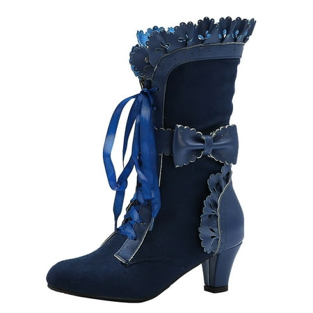 TAIAOJING Women s Ankle Boots Womens Shoes Plus Size Lace Bow High Thick Heel Front Lace Up Plus Size Womens Short Boots
TAIAOJING Women s Ankle Boots Womens Shoes Plus Size Lace Bow High Thick Heel Front Lace Up Plus Size Womens Short Boots