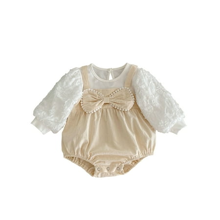 Gwiyeopda Infant Baby Girls Fake-two Lace Romper Long Sleeve O Neck Bowknot Patchwork Playsuit
Gwiyeopda Infant Baby Girls Fake-two Lace Romper Long Sleeve O Neck Bowknot Patchwork Playsuit