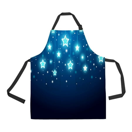 ABPHQTO Christmas Stars Apron Home Kitchen Apron with Pockets