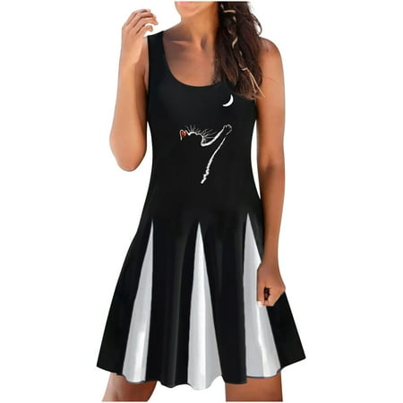 Juebong Women Summer Dresses Beach Print Sleeveless Crewneck Casual Loose Tank Dress
Juebong Women Summer Dresses Beach Print Sleeveless Crewneck Casual Loose Tank Dress