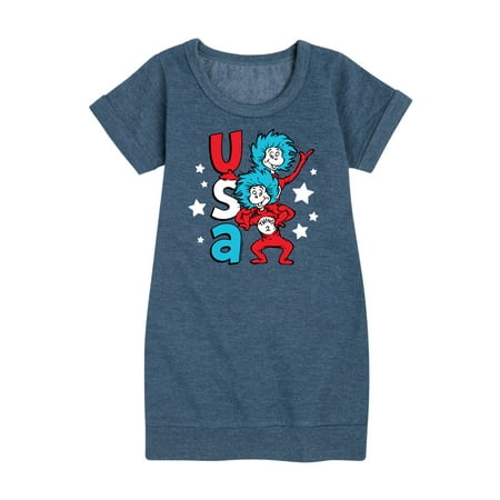 Dr.Seuss - USA Things - Toddler And Youth Girls Fleece Dress
