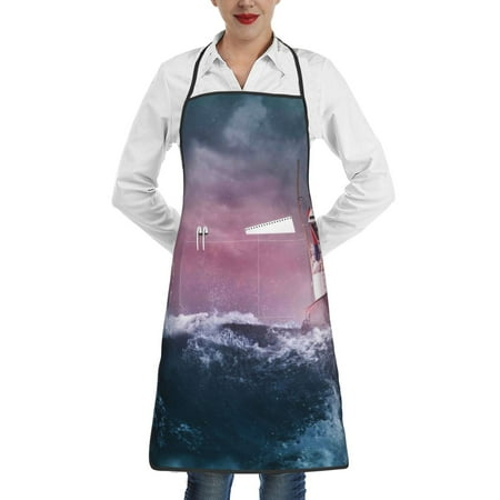 Easygdp Boat Lighthouse Storm Waves Apron Waterdrop Resistant with 2 Pockets Oil Resistant Cooking Kitchen Chef Apron for Women Men
Easygdp Boat Lighthouse Storm Waves Apron Waterdrop Resistant with 2 Pockets Oil Resistant Cooking Kitchen Chef Apron for Women Men