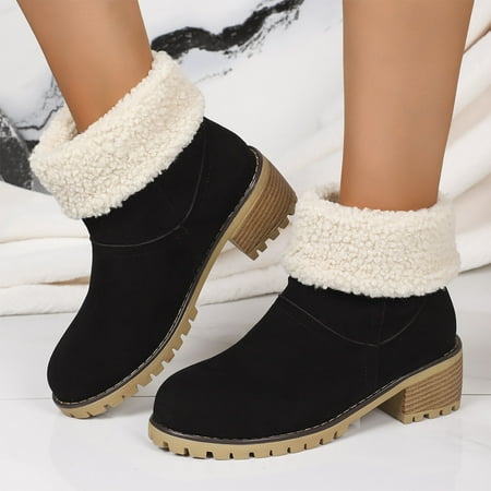 YOUSNH Women s Autumn and Winter Suede Solid Color Mid Calf Boots Warm Casual Style Slip on Boots Woman Shoes Black 8.5 
YOUSNH Women s Autumn and Winter Suede Solid Color Mid Calf Boots Warm Casual Style Slip on Boots Woman Shoes Black 8.5