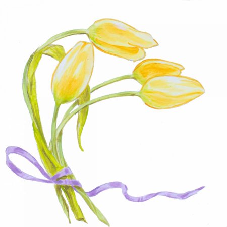 Floral V Stretched Canvas - Linda Baliko (24 x 24)