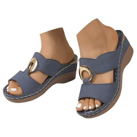 Women s Summer Fashion Open Toe Leather Wedge Slippers Casual And Comfortable Beach Slippers Holiday Party Easy to Clean Relaxed Active
Women s Summer Fashion Open Toe Leather Wedge Slippers Casual And Comfortable Beach Slippers Holiday Party Easy to Clean Relaxed Active