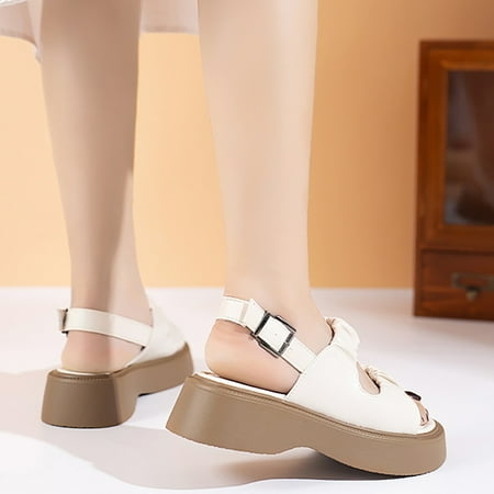 Cathalem 2023 Big Head Buckle Beach Sandals Women S Pleated One Word With Thick Bottom Sandals Women Funky Monkey Sandals Women White 6.5
Cathalem 2023 Big Head Buckle Beach Sandals Women S Pleated One Word With Thick Bottom Sandals Women Funky Monkey Sandals Women White 6.5