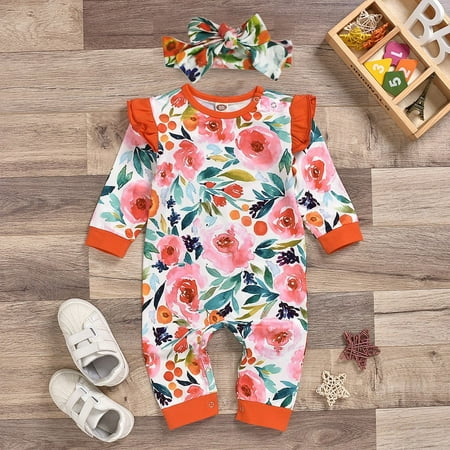 DAETIROS Comfortable Pleated Long Sleeve Jumpsuit Cute Infant Baby Girls Daily Funny Print Rompers Orange
DAETIROS Comfortable Pleated Long Sleeve Jumpsuit Cute Infant Baby Girls Daily Funny Print Rompers Orange
