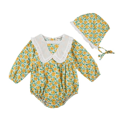 Kiapeise Newborn Romper+ Hat Lace Flower Print Lotus Leaf Decoration Sweet Style Summer Clothing
Kiapeise Newborn Romper+ Hat Lace Flower Print Lotus Leaf Decoration Sweet Style Summer Clothing