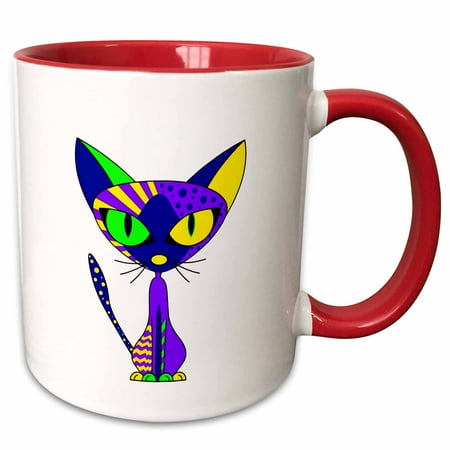 3dRose Cattitude 6 Cute Colorful Cat Purple Yellow Blue Green - Two Tone Red Mug 11-ounce
3dRose Cattitude 6 Cute Colorful Cat Purple Yellow Blue Green - Two Tone Red Mug 11-ounce