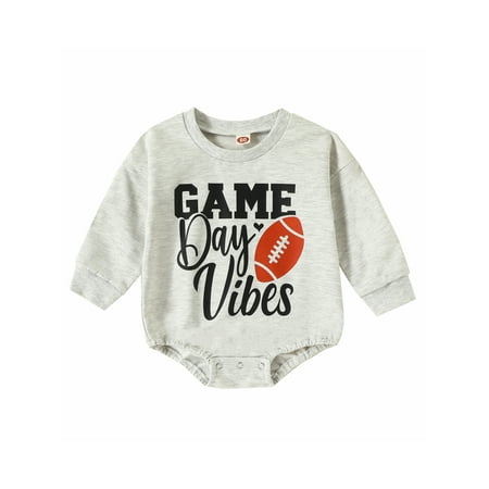 Genuiskids Infant Baby Girls Boys Romper Sweatshirt Letter Rugby Print Long Sleeve Jumpsuits Autumn Winter Bodysuits One Piece
Genuiskids Infant Baby Girls Boys Romper Sweatshirt Letter Rugby Print Long Sleeve Jumpsuits Autumn Winter Bodysuits One Piece