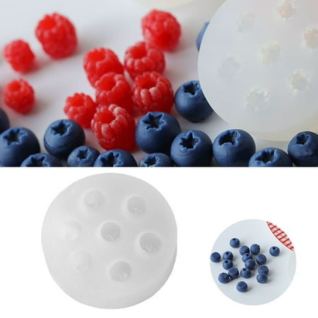 

Fogcroll Silicone Mold Easy Release Heat-resistant Simulation Fruit Blueberry Raspberry Shape Baking Mold for Bakery
