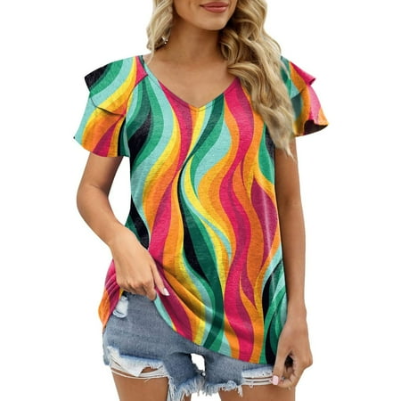 kakina CMSX Floral Shirts for Women V-Neck Shirts Casual Print Short Sleeve Double-Layer Ruffle Sleeve T-Shirt Tops Graphic Tees Plus Size Hot Pink XXL
kakina CMSX Floral Shirts for Women V-Neck Shirts Casual Print Short Sleeve Double-Layer Ruffle Sleeve T-Shirt Tops Graphic Tees Plus Size Hot Pink XXL