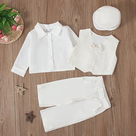 Baby Boys Girls Pants Sets Infant Long Sleeve Shirt + Pants + Vest Toddler Solid Color Fall Winter Outfits for Gifts White 0 Months
Baby Boys Girls Pants Sets Infant Long Sleeve Shirt + Pants + Vest Toddler Solid Color Fall Winter Outfits for Gifts White 0 Months