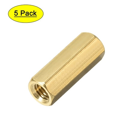 Uxcell M5x20mm Female to Female Hex Brass Spacer 5 Count